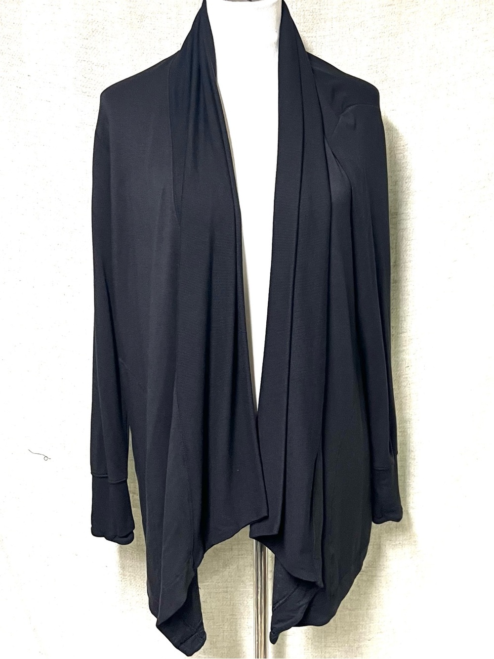 Athleta Black Draped Open Front Cardigan